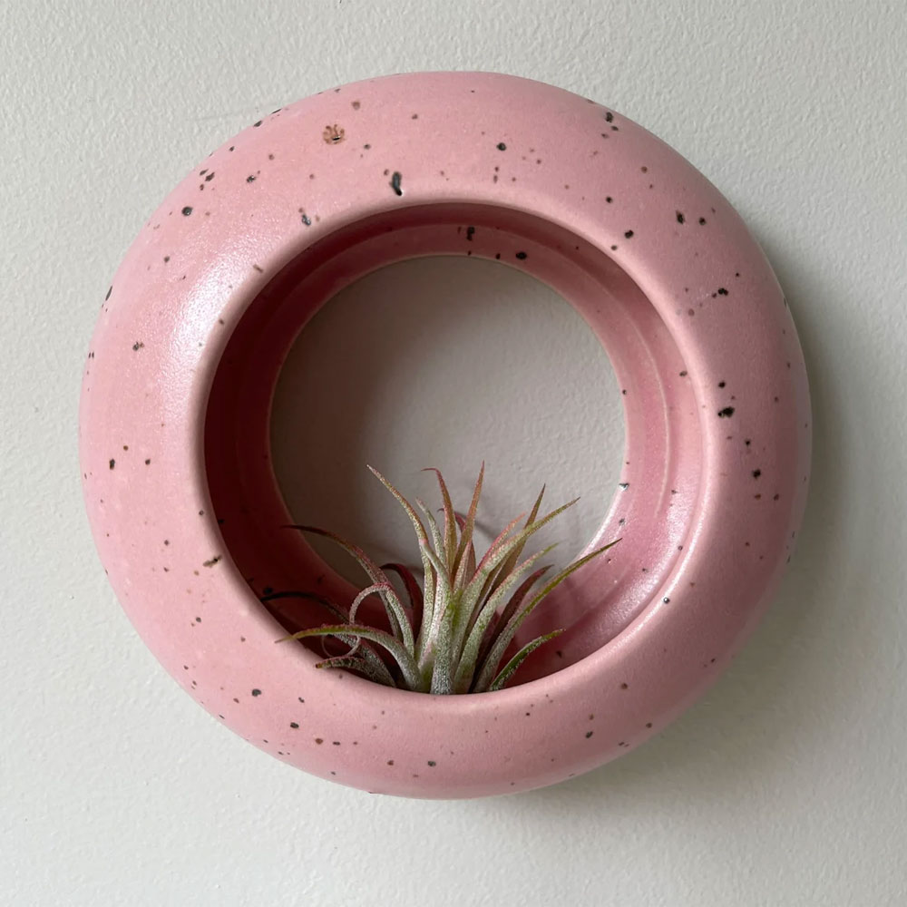 This pink o-shaped planter by Golem