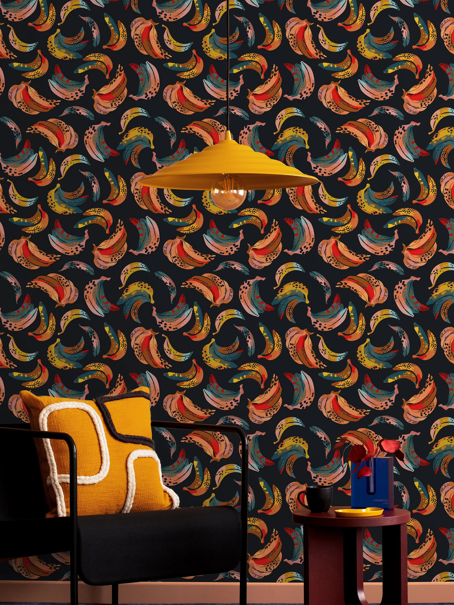 maximalist bananas wallpaper