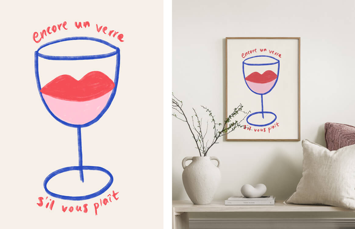 encore - one more glass- wine art print
