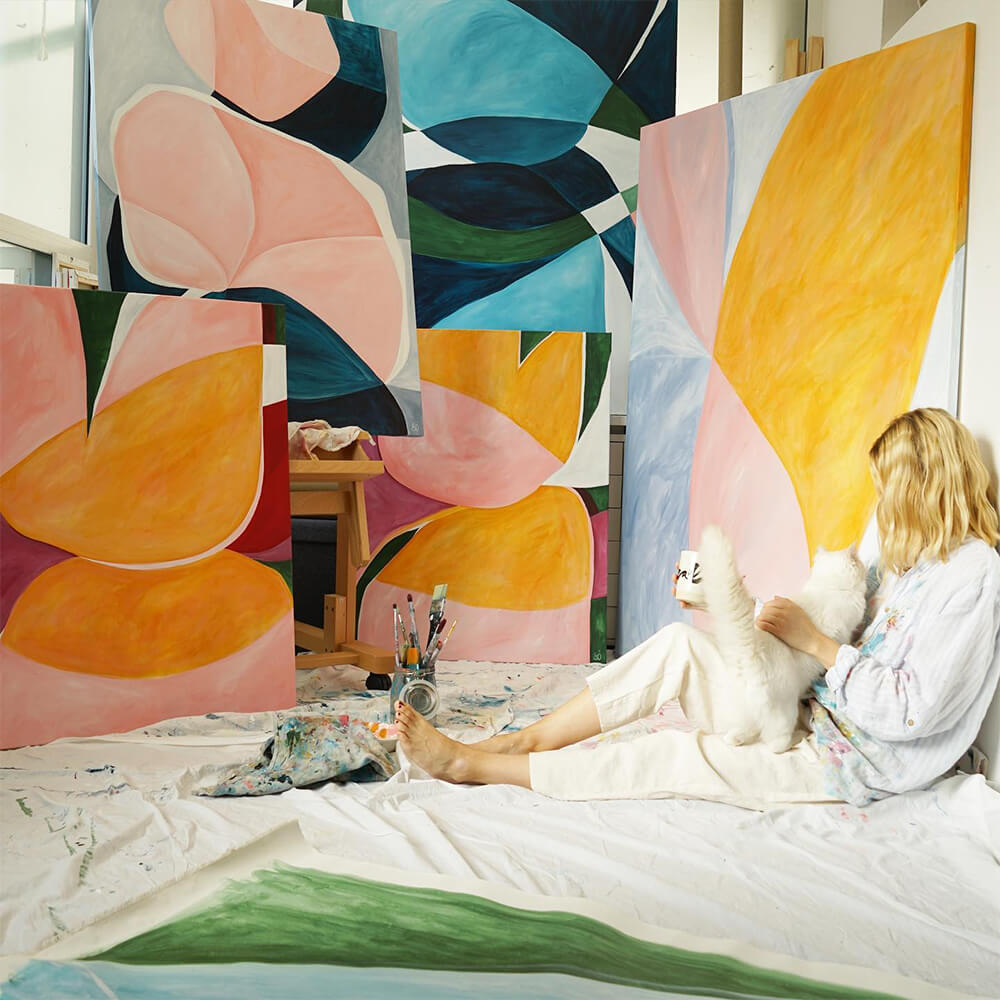 sara odman's colorful art studio