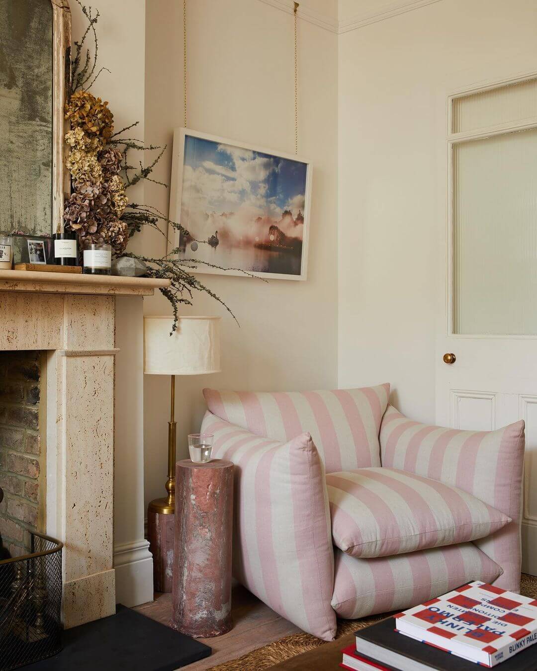 Buchanan Studio Studio Chair in pink stripes