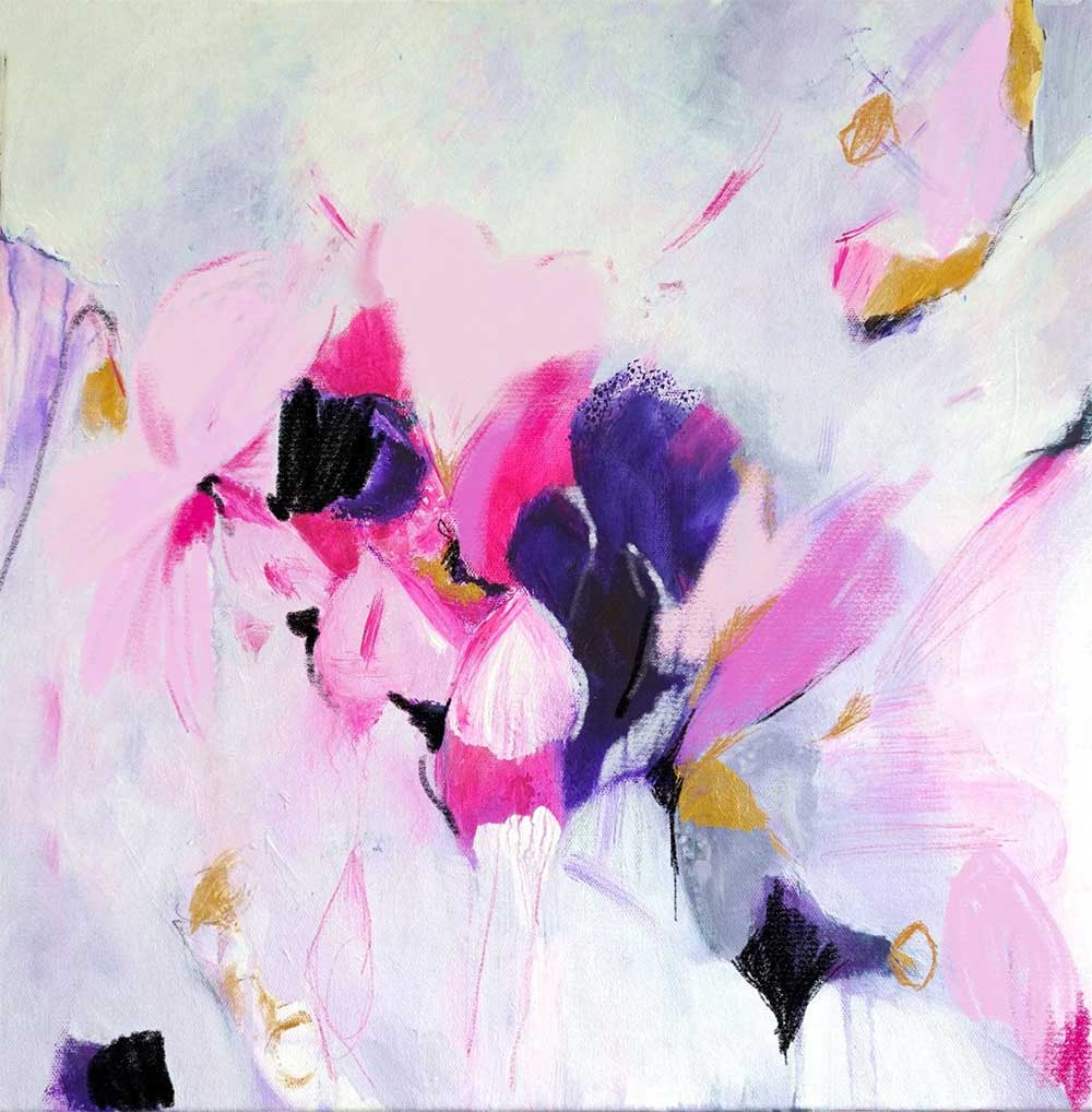 Pink and white abstract art print by Melbourne artist Brenda of SerolaPrintShop