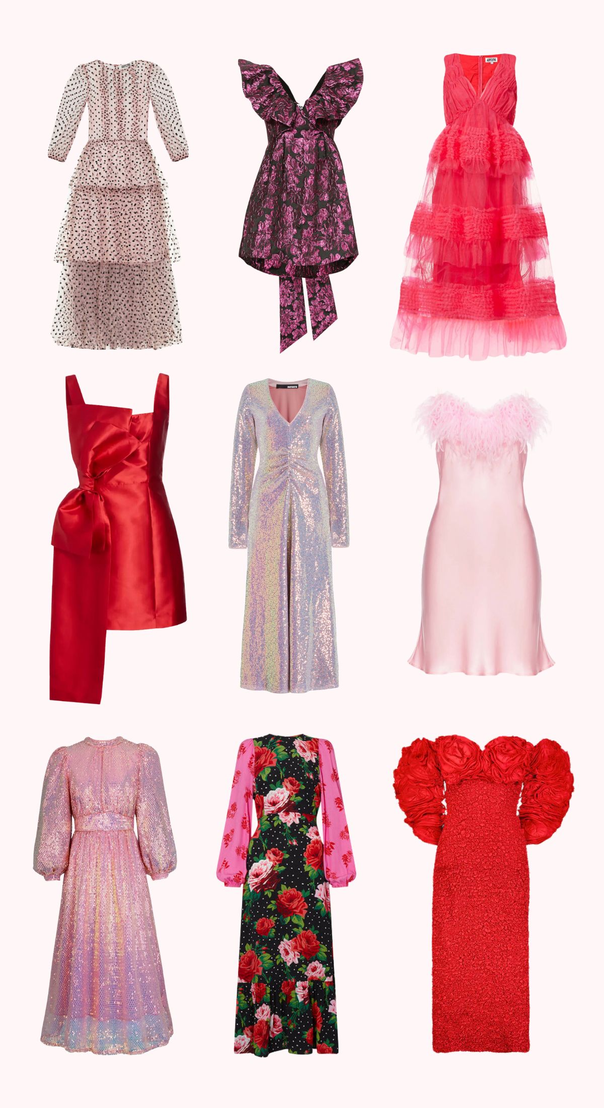 pink and red valentines day dress collage