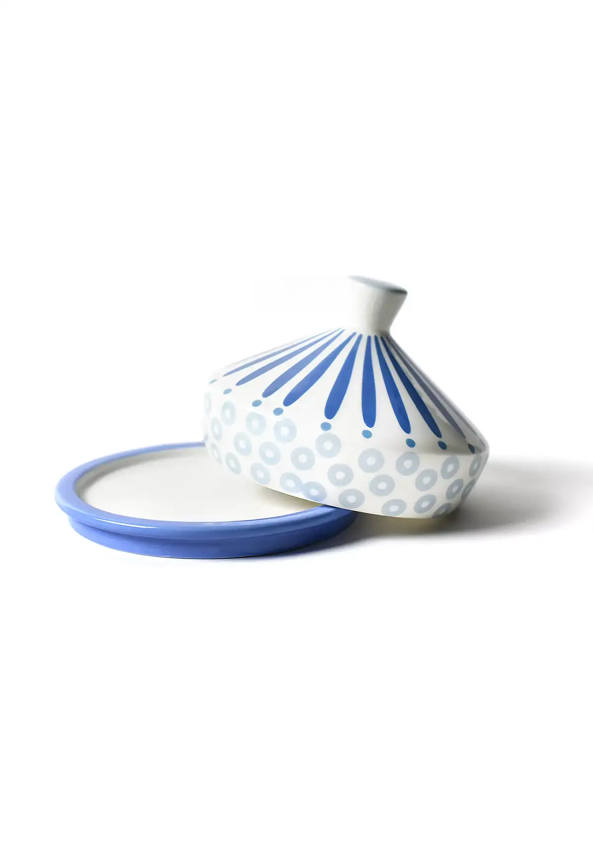 iris blue burst round butter dish