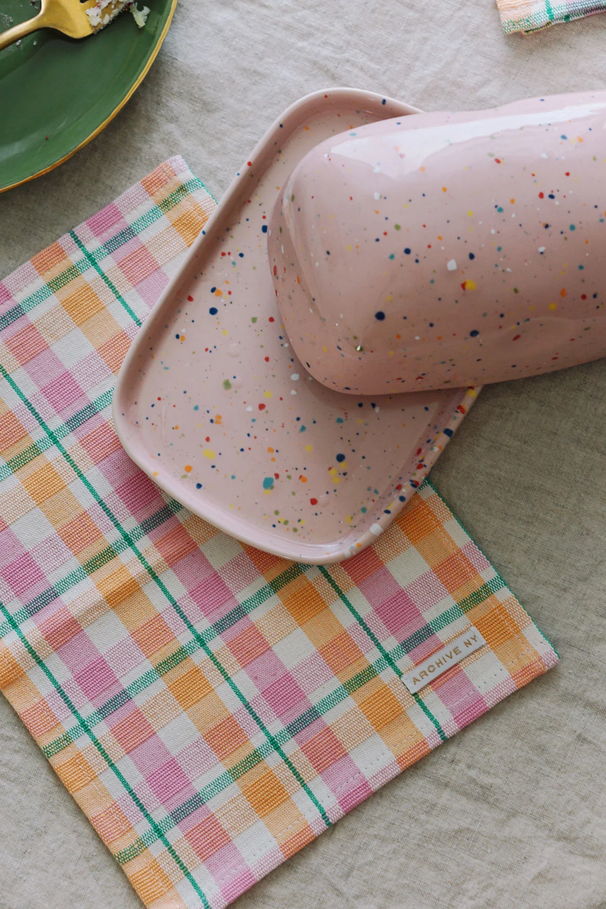pink butter dish by egg back home