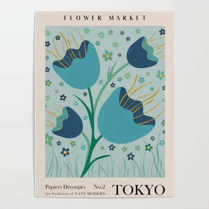 tokyo flower market art print