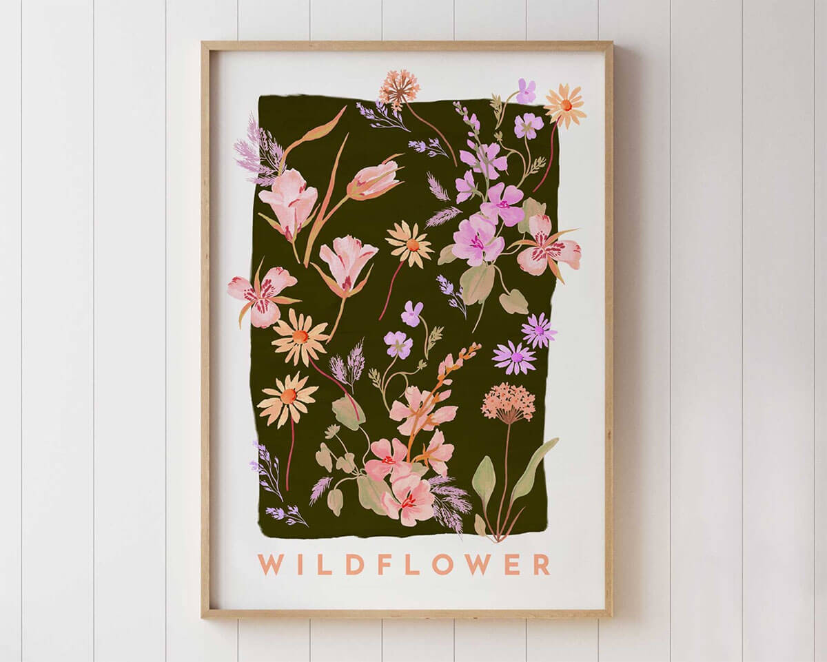 wildflower garden floral art print