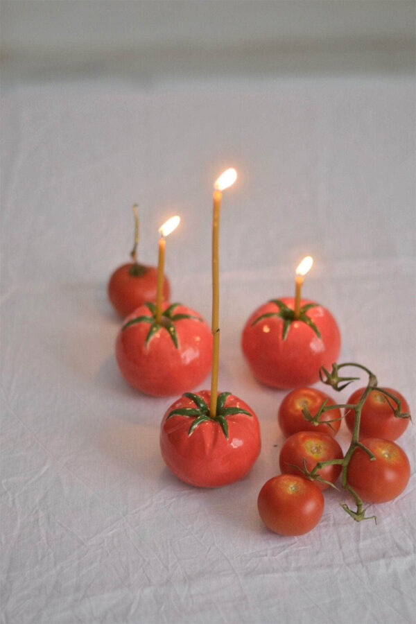 tomato candle holders