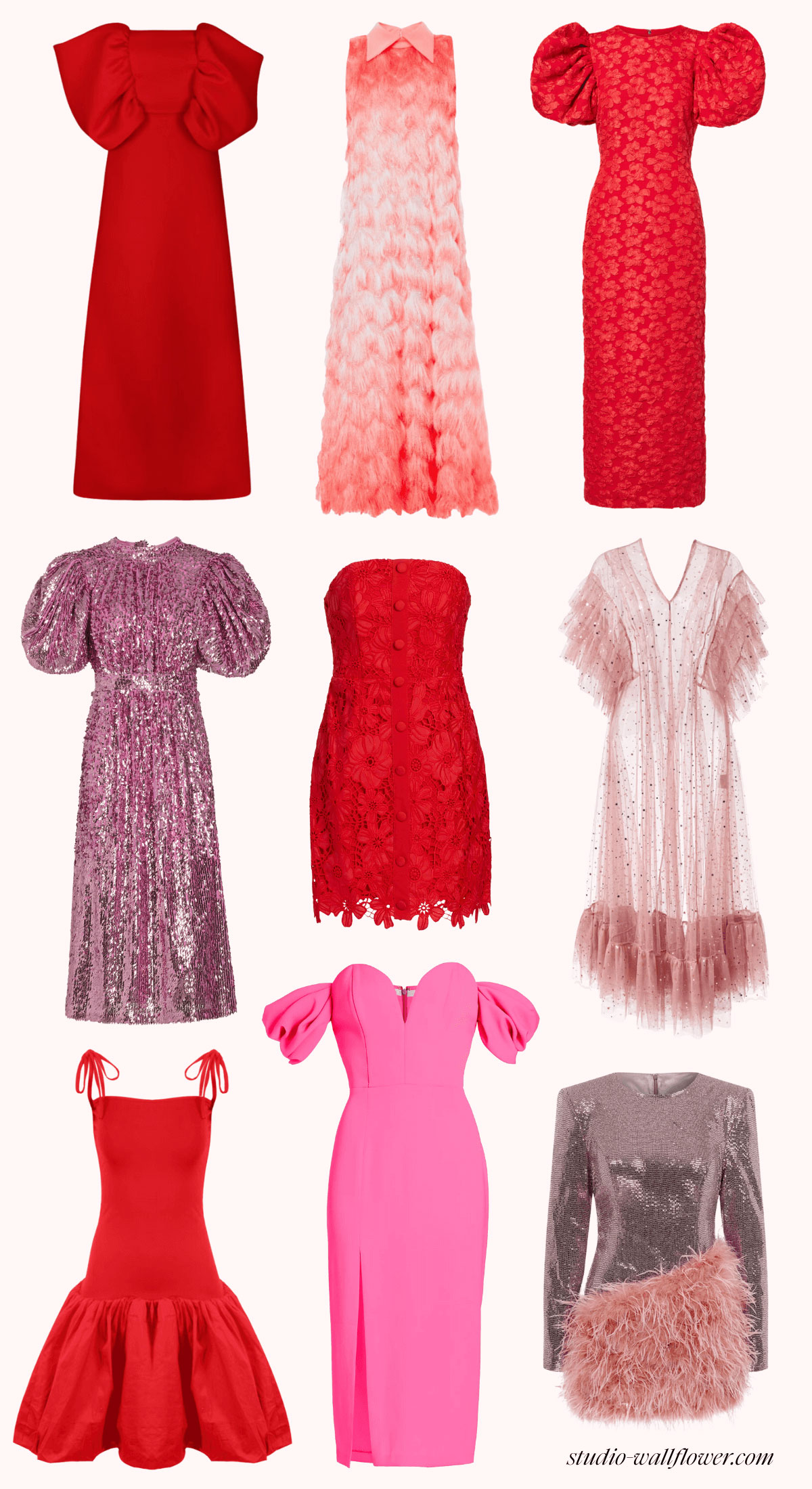 red and pink valentines day dresses