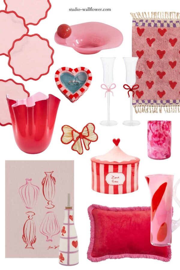 valentine's day decor | red and pink decor curated by wallflower