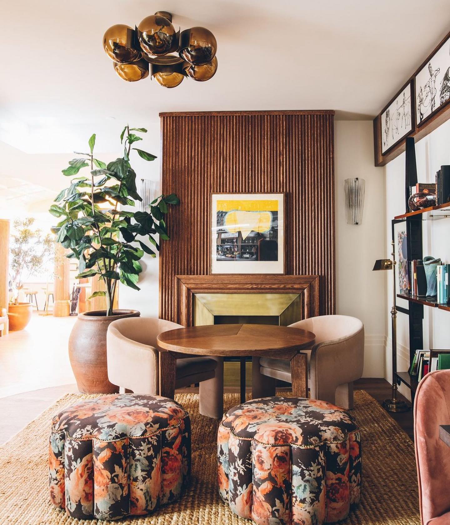 brown interior at Hotel Pulitzer Paris - 2024 design trends
