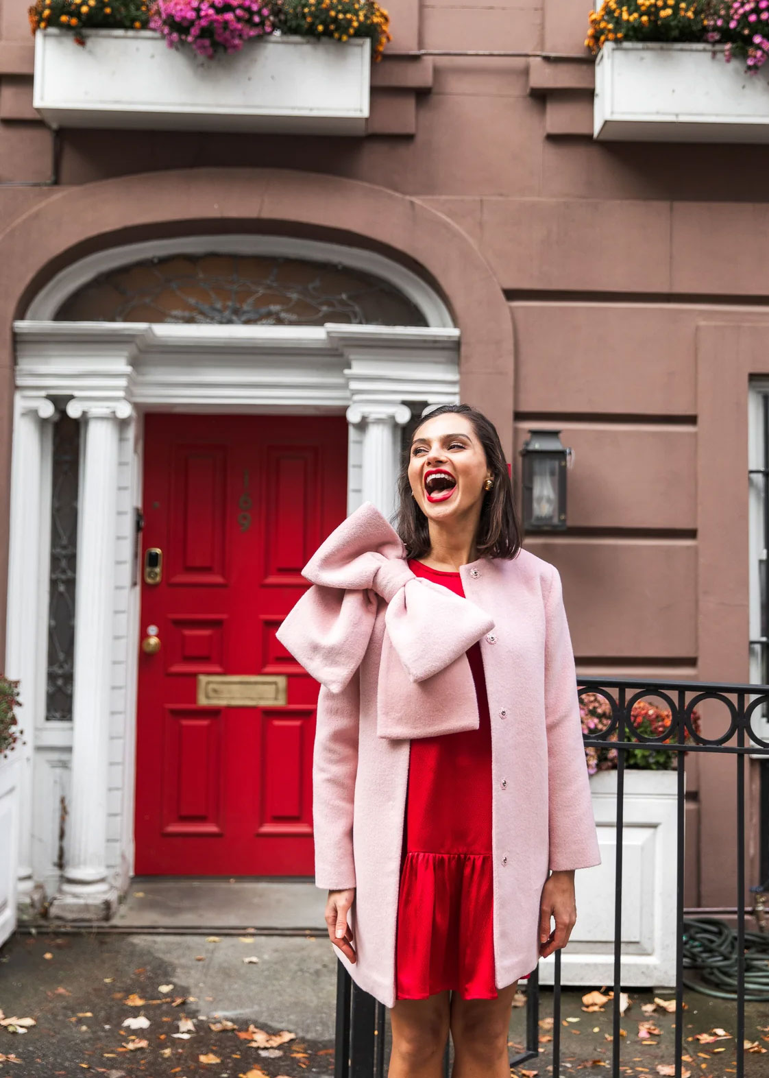 phoebe coat in rose meringue wool angora 