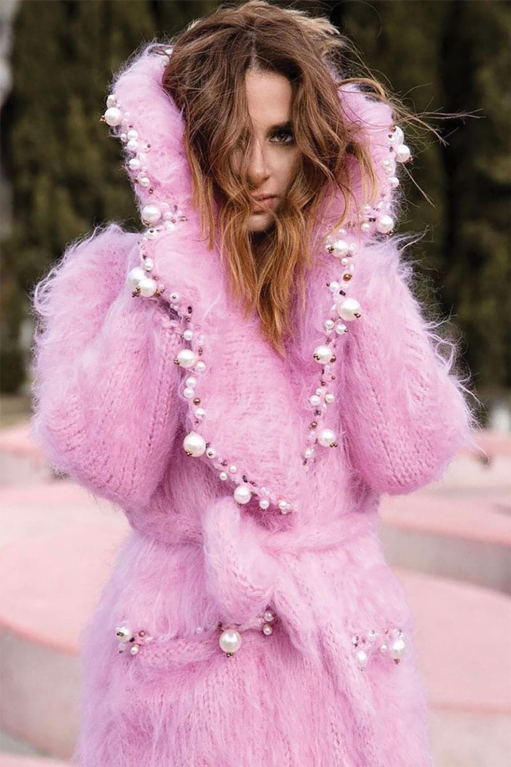 pearl pink coat