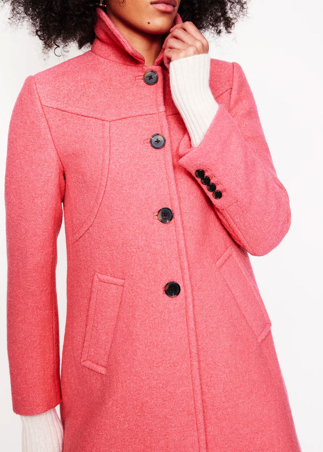 boden pink wool coat