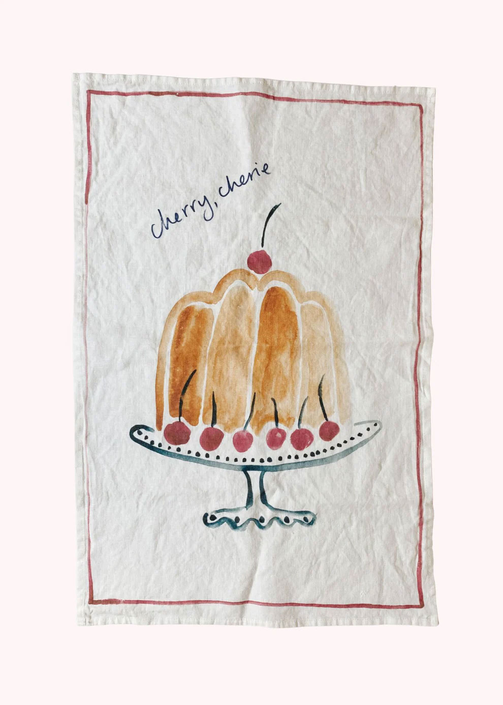 Love and Honor Cherry Cherie - Linen Tea Towel 
