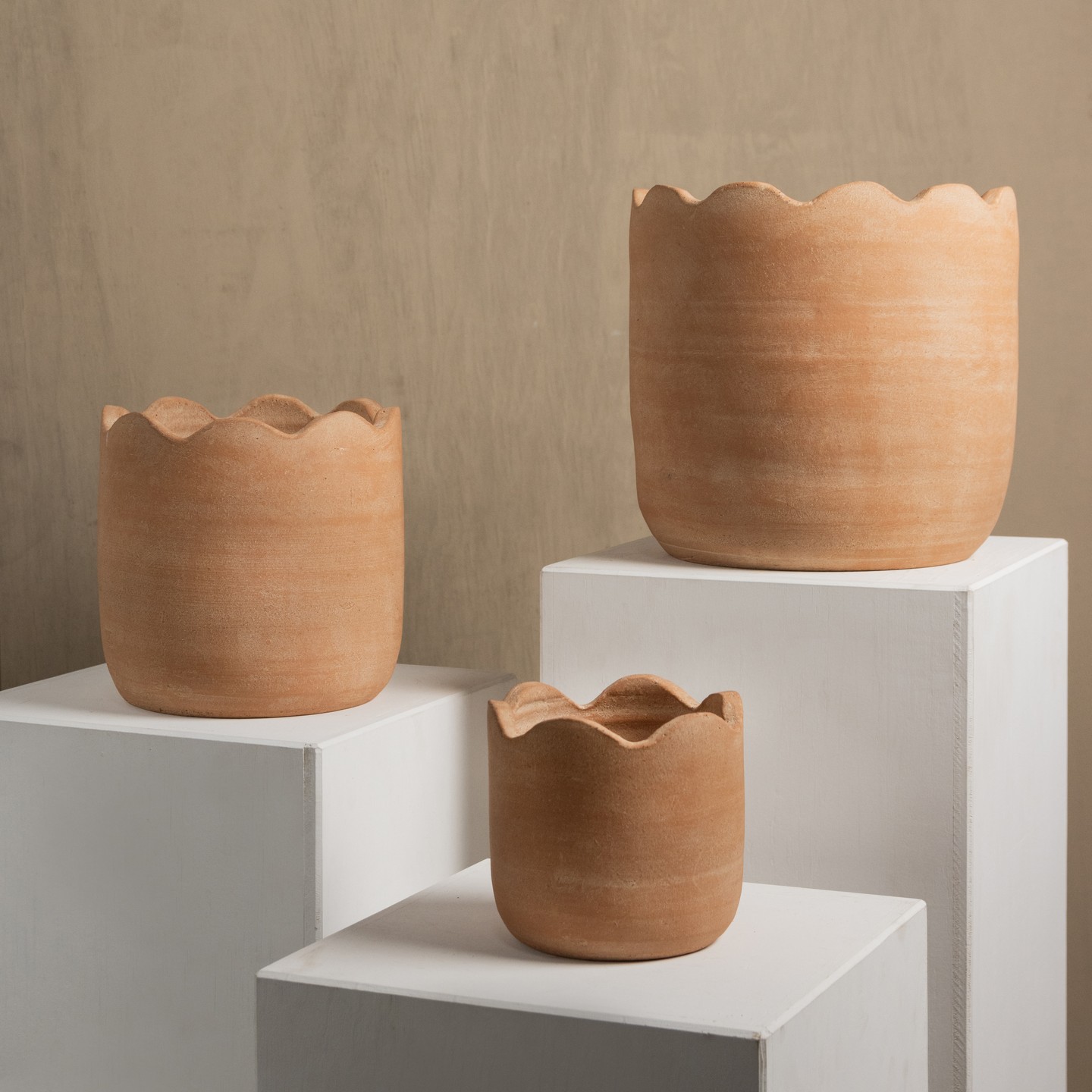 Terracotta planters by Diego Olivero from Meso Goods