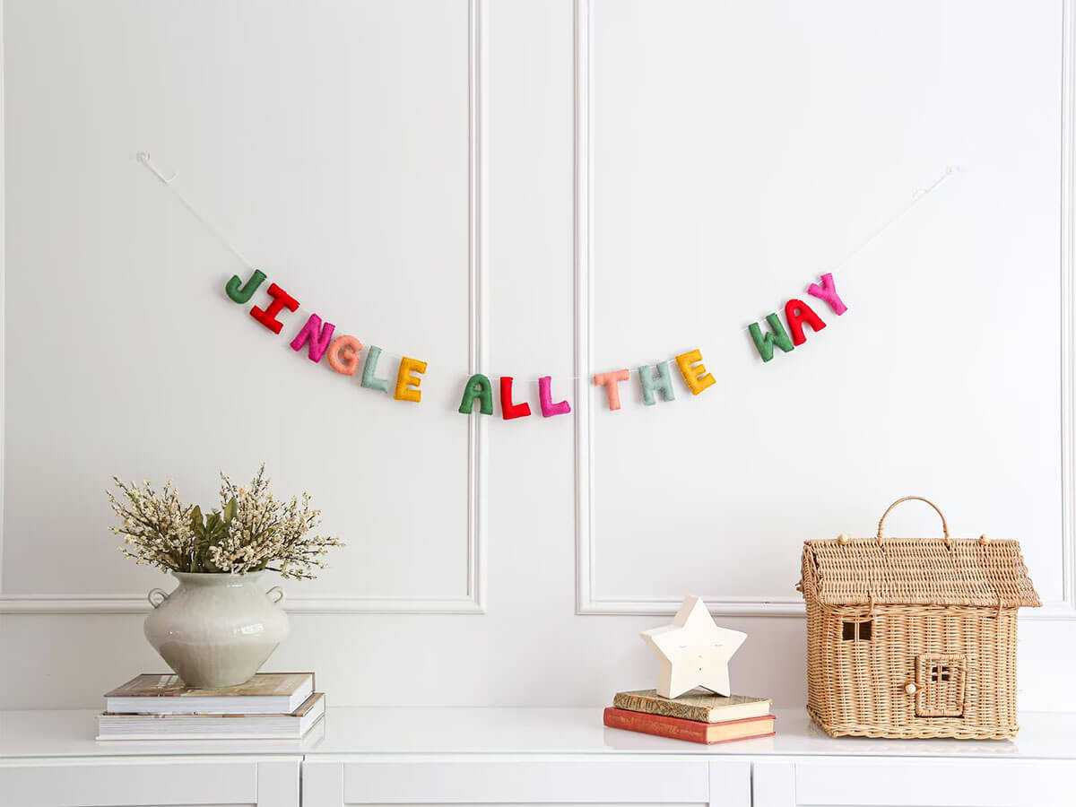 jingle all the way rainbow christmas garland