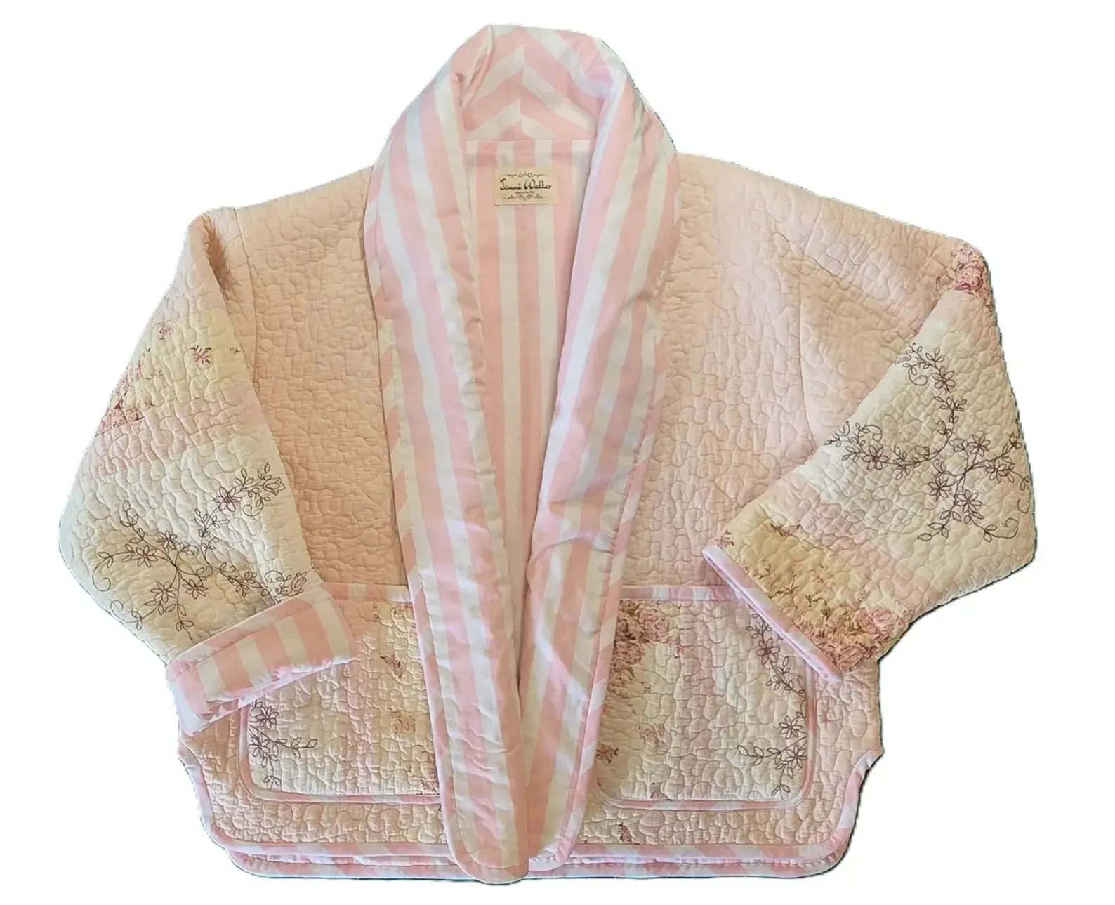 pink cottagecore patchwork jacket JenniWalkerCouture Owned by Jeanette Walker