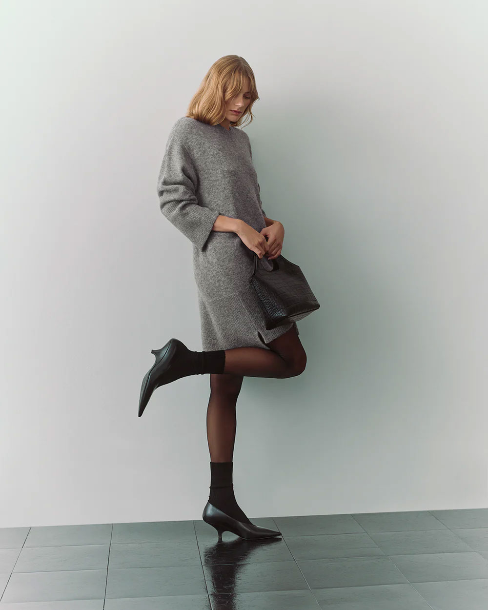 Gray Cuyana sweater dress