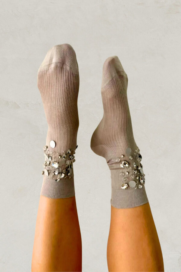 sequin embellished socks