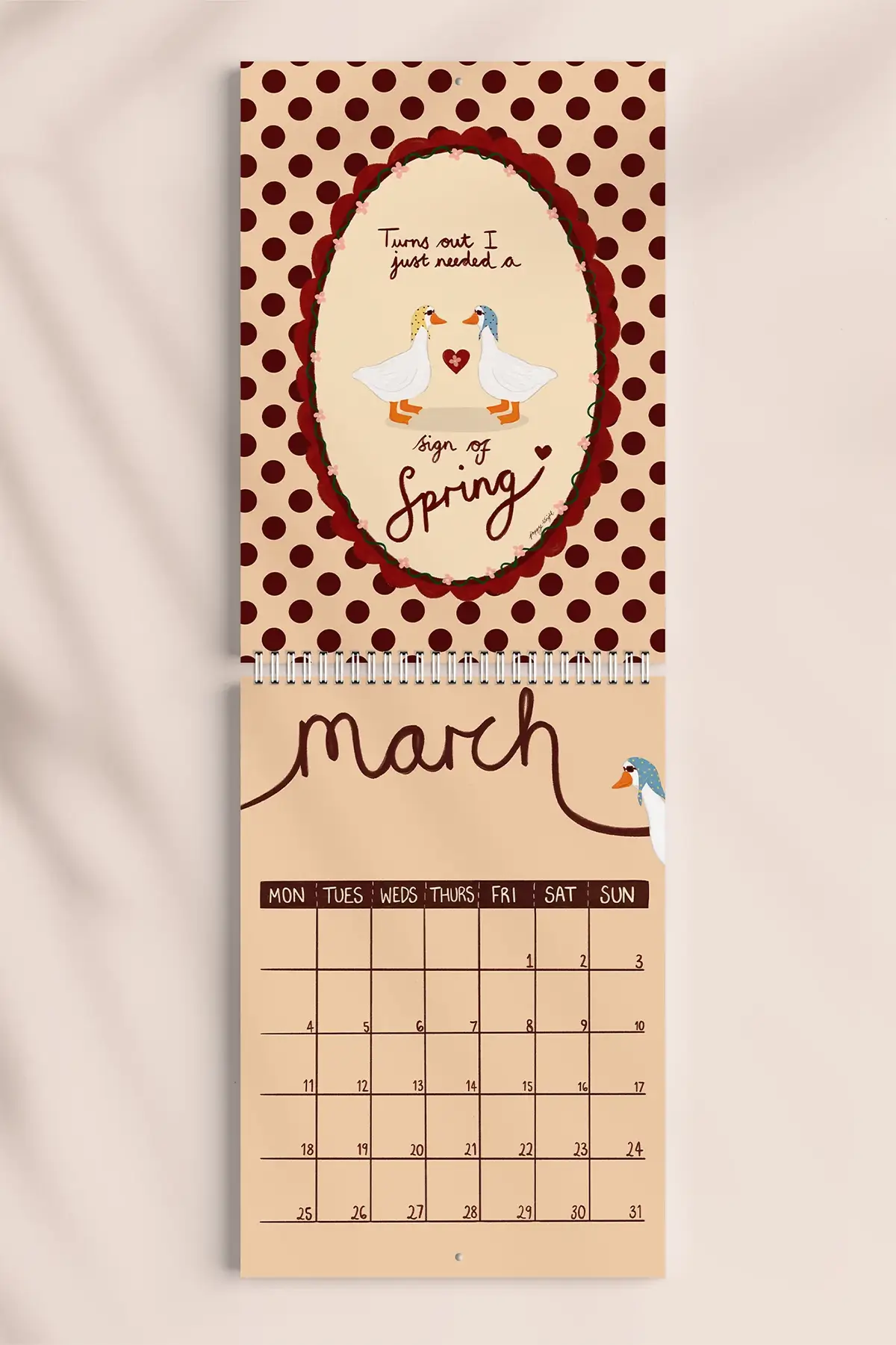 poppy illustrates silly goose 2027 wall calendar