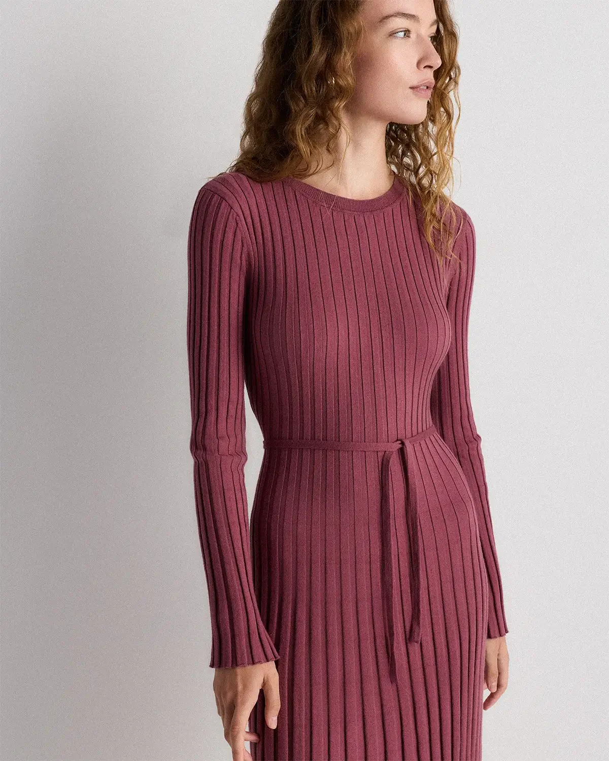 ribbed midi sweater dress from quince