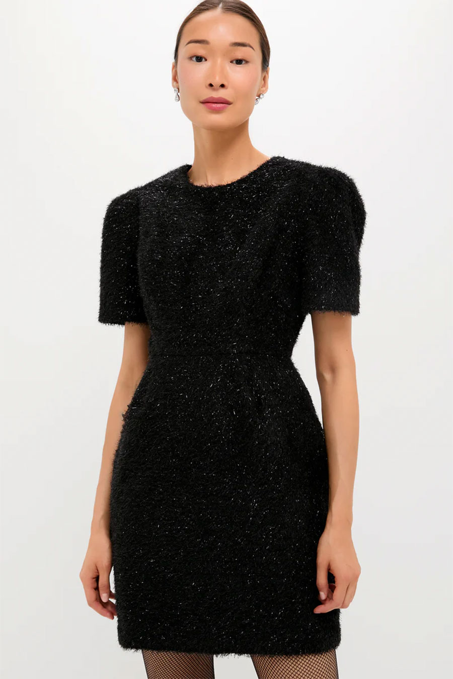 Tuckernuck black silver tinsel holiday mini dress
