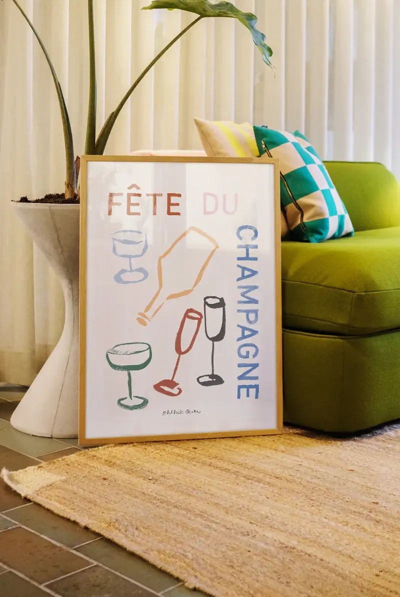 phthalo ruth champagne party art print