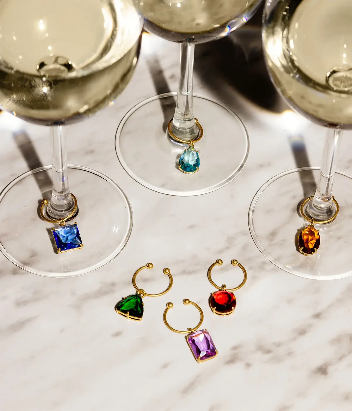 gem wine charms from loren hope
