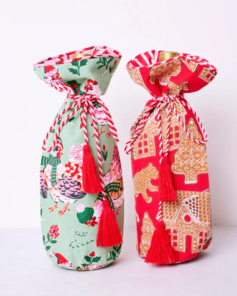 printfresh patterned fabric wine bags