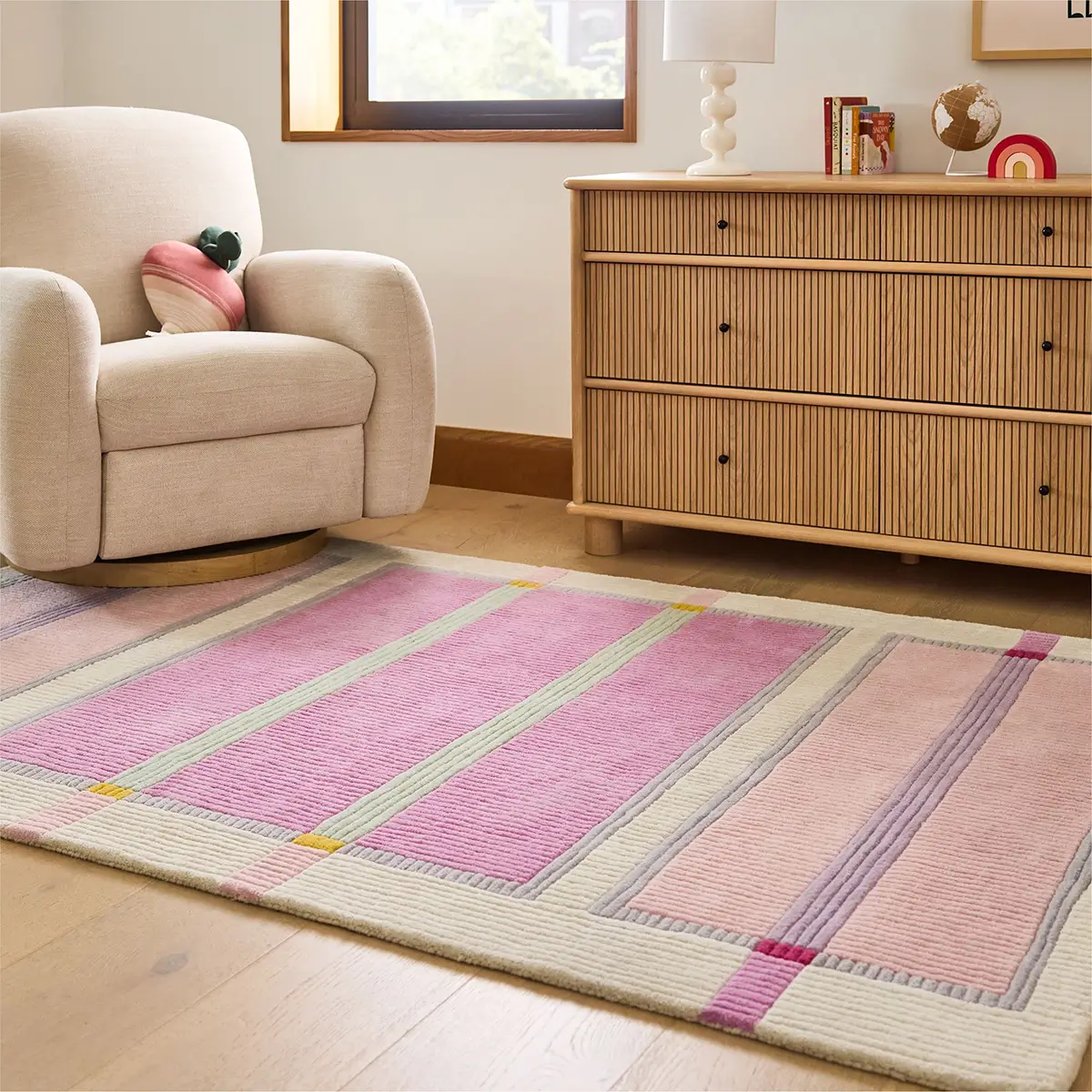 colorblock pop nursery rug from west elm