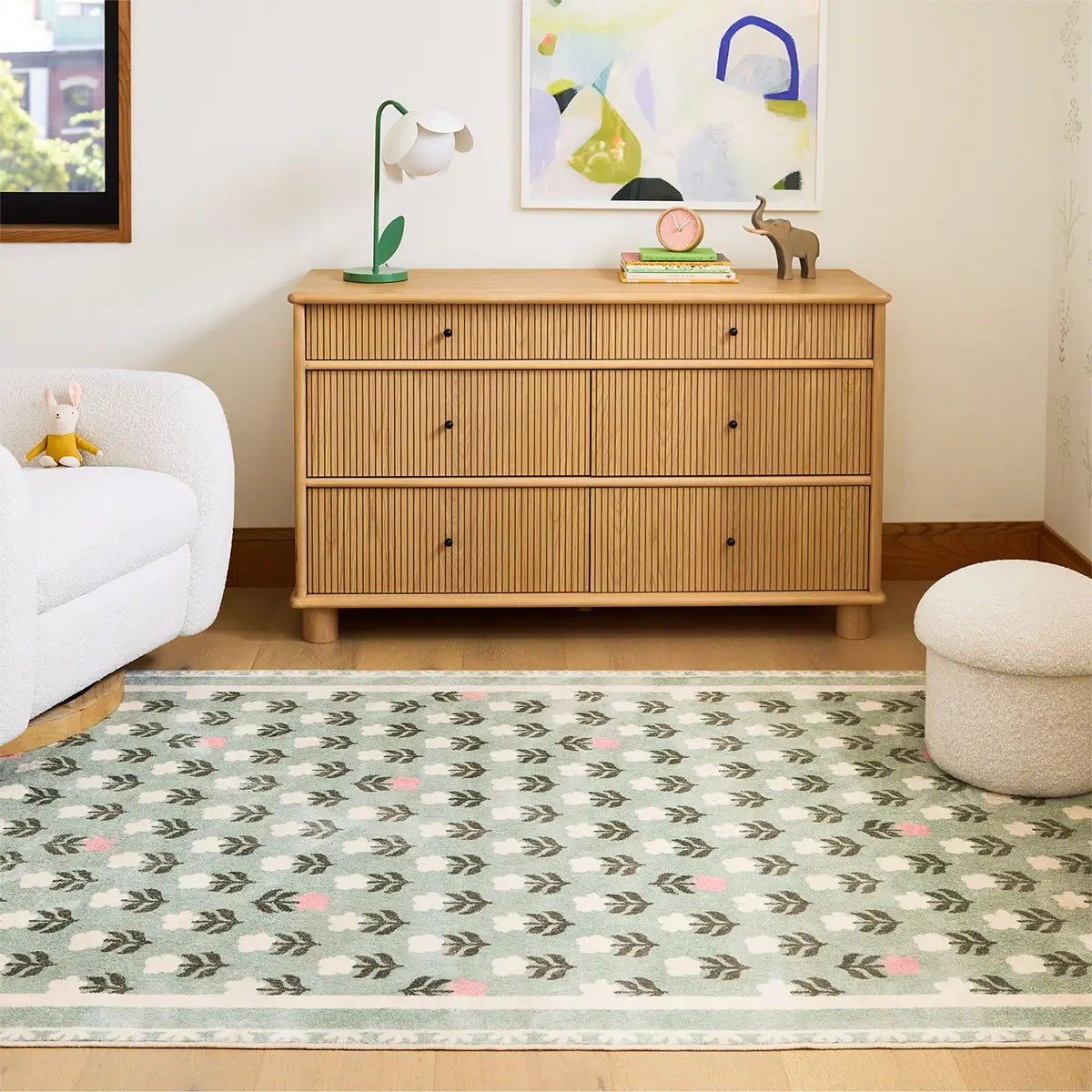 flower garden nursery rug